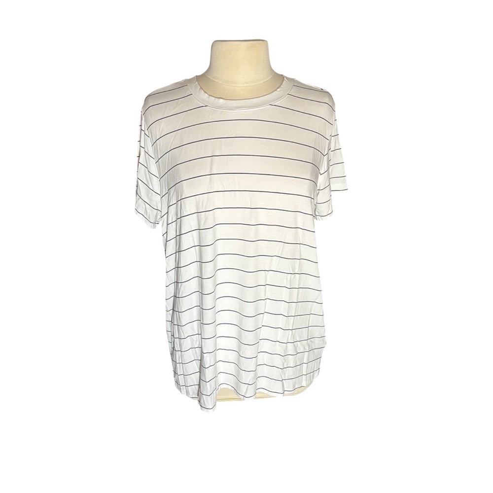 torrid White Short Sleeve Stripe Tee